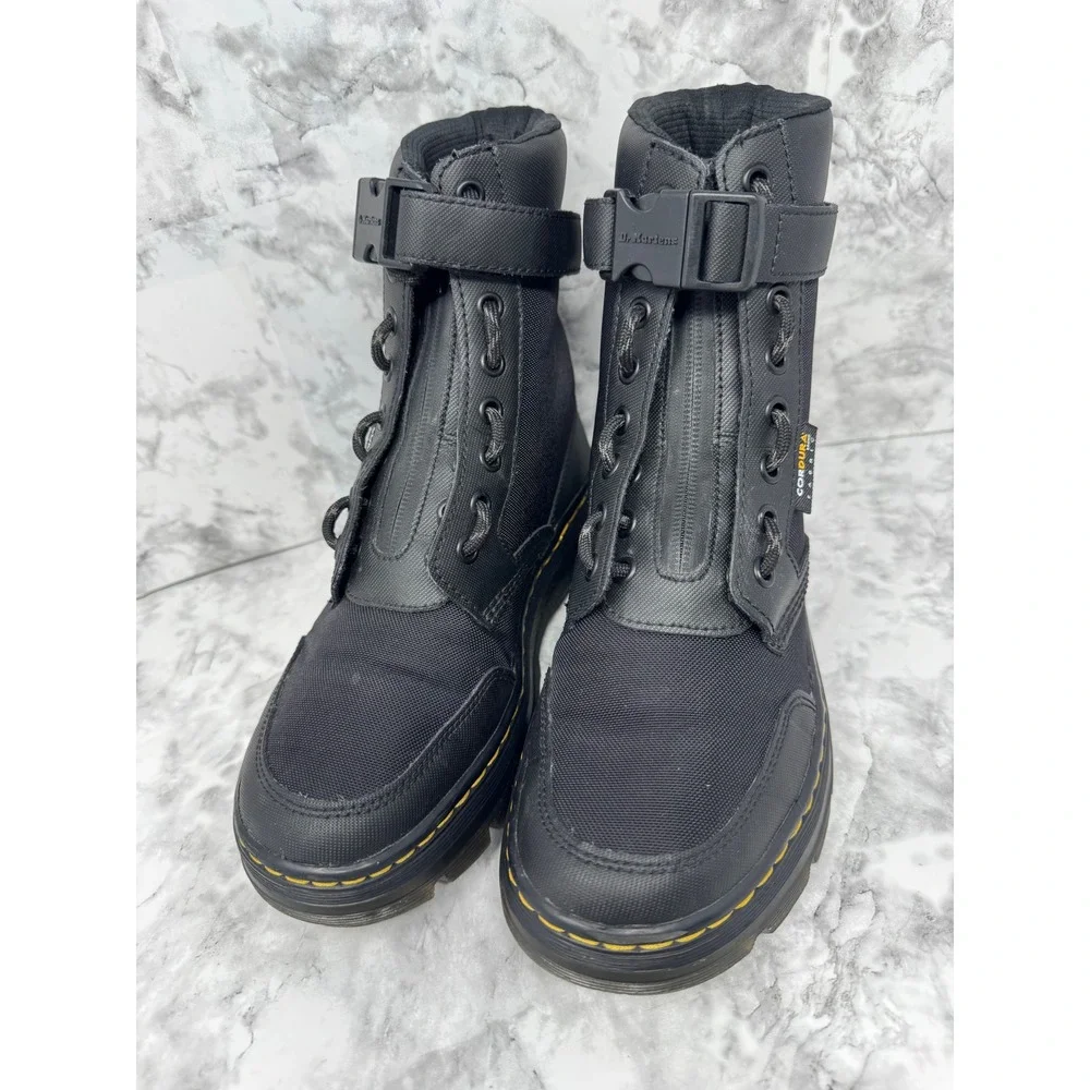 Dr. Martens Combs Tech 🖤II Cordura Black Utility Boots Zip Front Tactical
